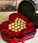Heart of Love – Red Roses & Ferrero Rocher Box